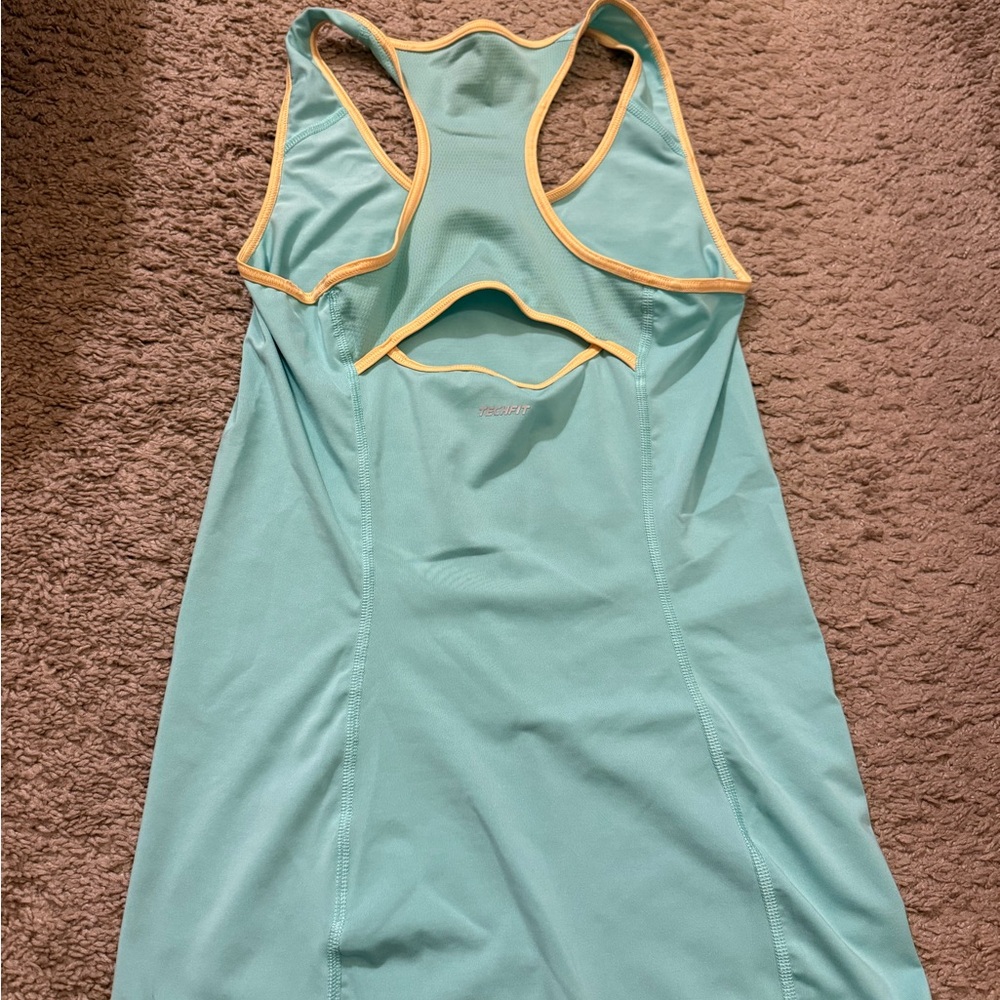 Adidas Teal Racerback Tank with Yellow Trim